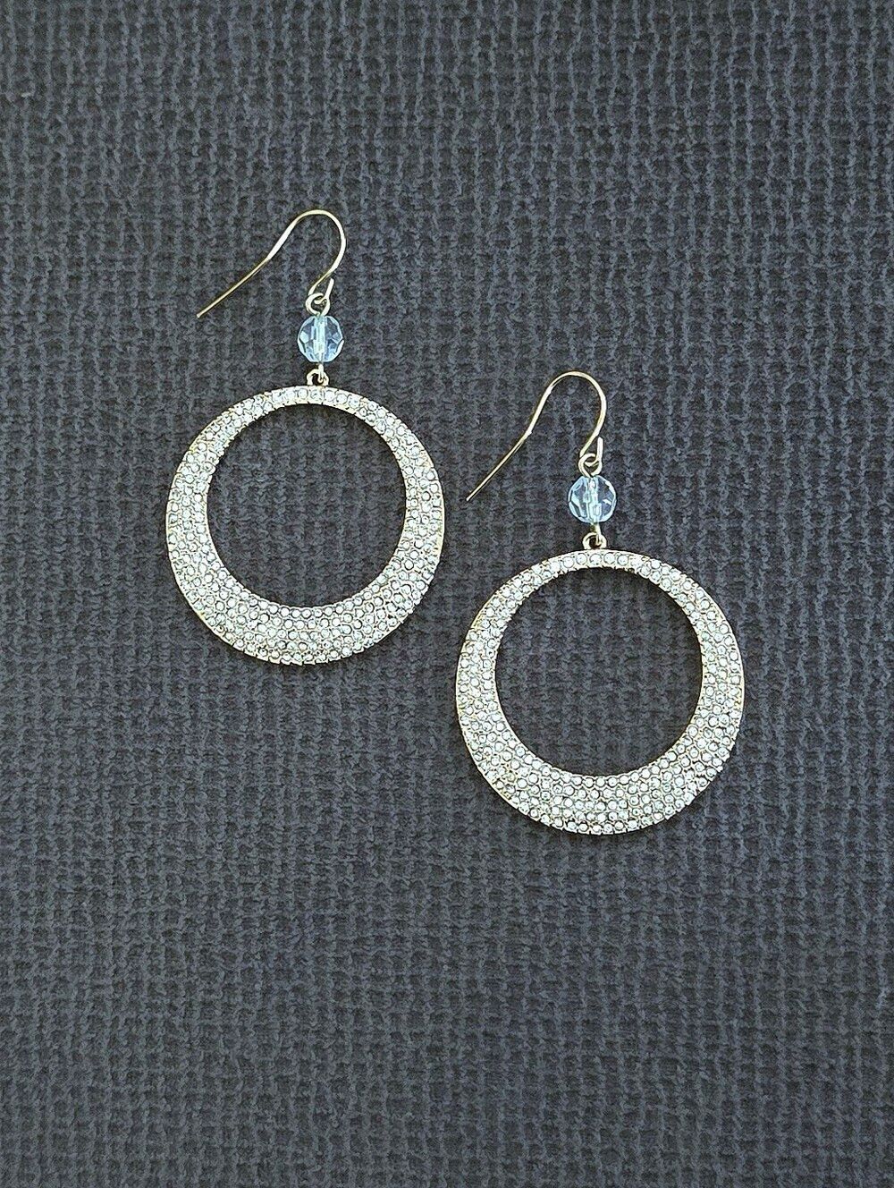 ABS Allen Schwartz Open Gold💛 Circle⭕️ Pave Earrings